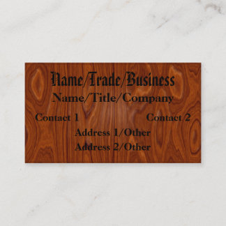 Tarjeta de visita pulida de la madera dura
