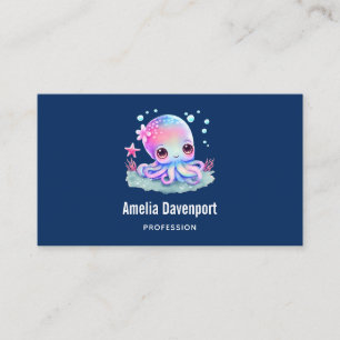 Tarjeta De Visita Pulpo Adorable Criatura Marina