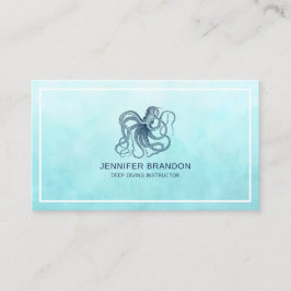 Tarjeta De Visita Pulpo náutico azul oscuro
