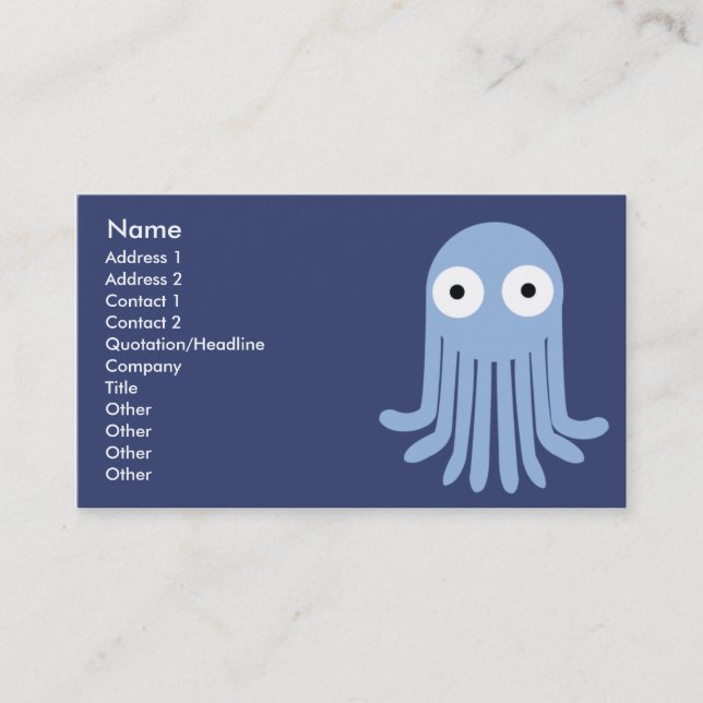 Tarjeta De Visita Pulpo - obra clásica (Anverso)