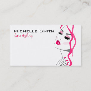 Tarjeta De Visita Pulsaciones Manicure Hair Chica Rosa Belleza Brand