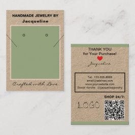 Tarjeta De Visita Pulsera de Kraft Pendientes Logo del sitio web Cód