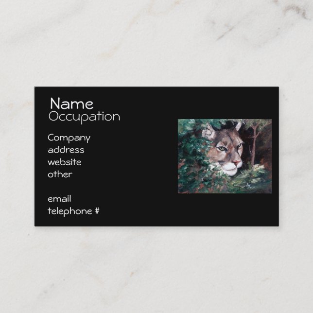 Tarjeta De Visita Puma de observación (Anverso)