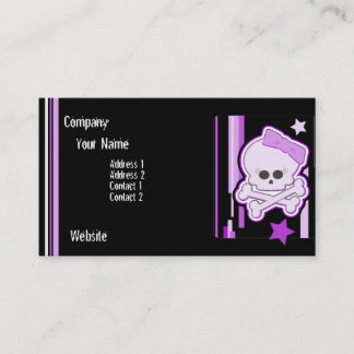 Tarjeta de visita punky púrpura del cráneo