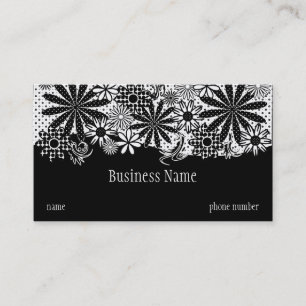 Tarjeta de visita punteada blanco y negro de las