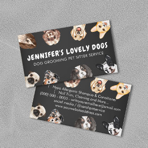 Tarjeta De Visita Punto de Mascota de perros de tamaño pequeño y cha