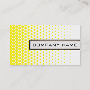 Tarjeta De Visita Punto de Polka Amarillo Cadmio Elegante Blanco Mod