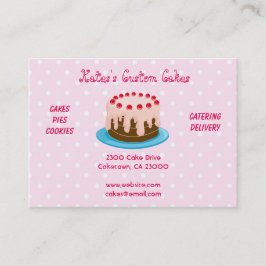 Tarjeta De Visita Punto de Polka Blanco y Rosa