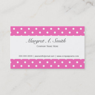 Tarjeta De Visita Punto de polka rosa, bonito, femenino, de moda y d