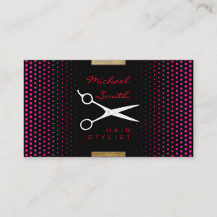 Tarjeta De Visita Punto de Polka Rosa Profundo Moderno De Estilo Cab
