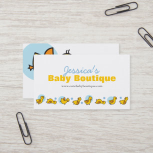 Tarjeta De Visita Puntos Azules Divertido Divertido Patitos Bebés Am