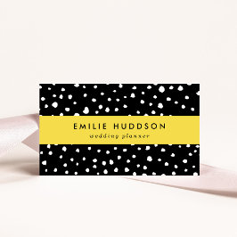 Tarjeta De Visita Puntos dálmatas, puntos dálmatas, blanco y negro