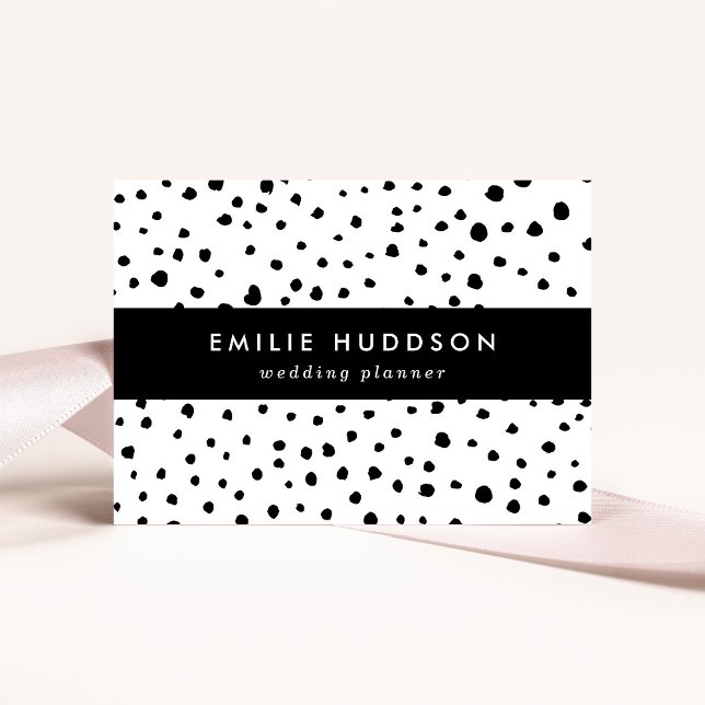 Tarjeta De Visita Puntos dálmatas, puntos dálmatas, blanco y negro (Subido por el creador)