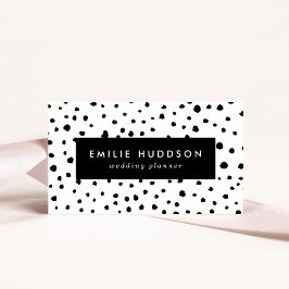 Tarjeta De Visita Puntos dálmatas, puntos dálmatas, blanco y negro