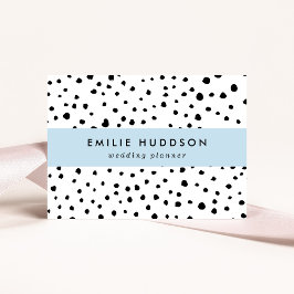 Tarjeta De Visita Puntos dálmatas, puntos dálmatas, blanco y negro