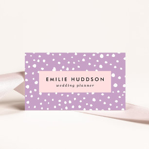 Tarjeta De Visita Puntos Dalmatianos Lilac, Puntos Dalmatianos, Dota