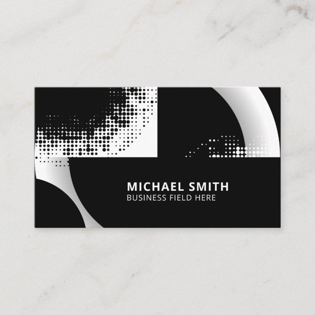Tarjeta De Visita Puntos de los círculos negros y blancos (Anverso)