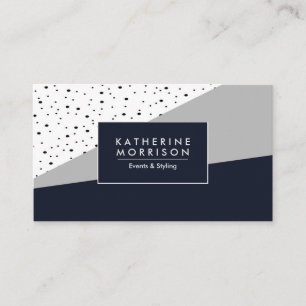Tarjeta De Visita Puntos de polka azul de la marina
