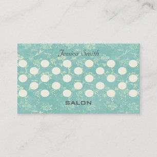Tarjeta De Visita Puntos de polka floral vintage y elegante profesio