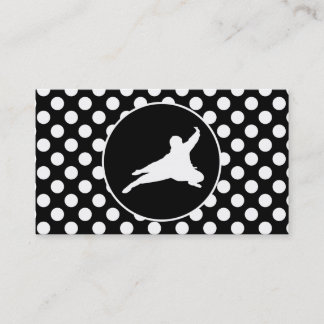 Tarjeta De Visita Puntos de polka negros y blancos; Ninja