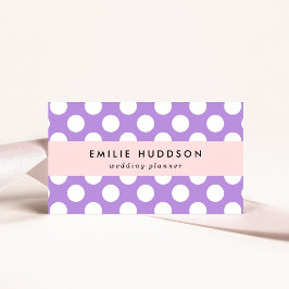 Tarjeta De Visita Puntos de Polka Púrpura, Patrón De Punto De Polka,