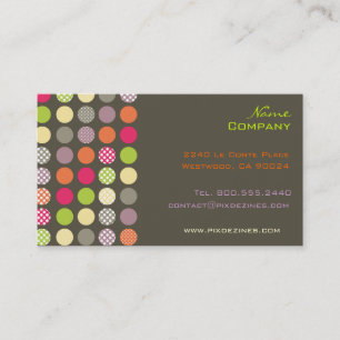 Tarjeta De Visita Puntos de polka retro