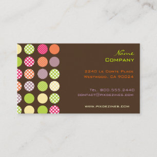 Tarjeta De Visita Puntos de polka retro / fondo de DIY