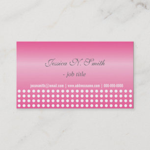 Tarjeta De Visita puntos de polka rosa modernos y elegantes