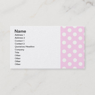 Tarjeta De Visita Puntos de Polka Rosa Pastel