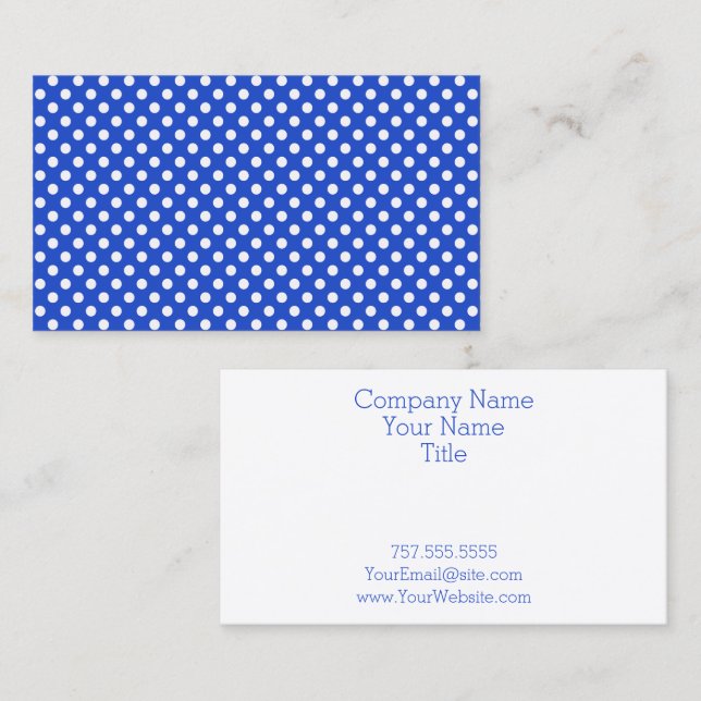 Tarjeta De Visita Puntos de Polka Royal Blue Combination de STaylor (Anverso / Reverso)