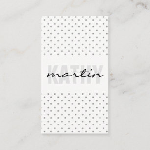 Tarjeta De Visita Puntos de Polka / Texto de moda general / Gris