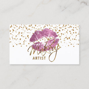 Tarjeta De Visita Puntos del confeti del oro del artista de
