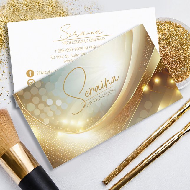 Tarjeta De Visita Puntos destacados de Ola Dorada ID1038 (Subido por el creador)