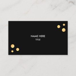 Tarjeta De Visita Puntos Dorados Elegantes sobre Negro