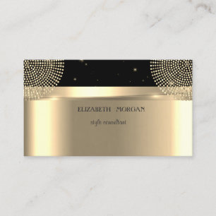 Tarjeta De Visita Puntos elegantes modernos profesionales  Dorado, N