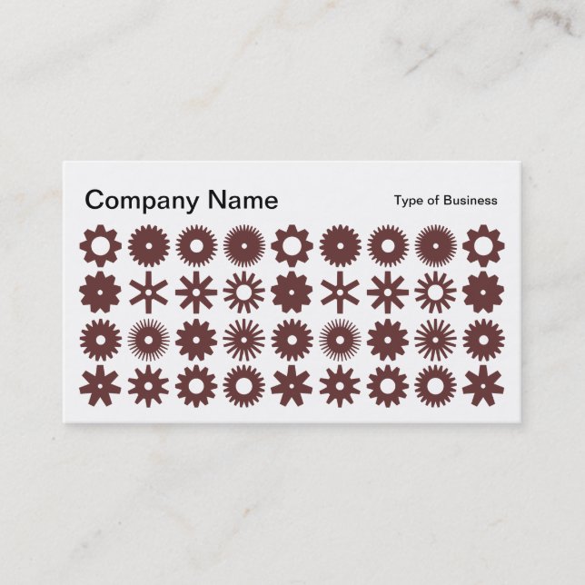 Tarjeta De Visita Puntos - Marrón en blanco (Anverso)