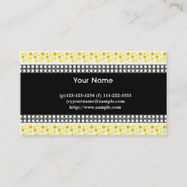 Tarjeta De Visita puntos, negro, blanco y amarillo