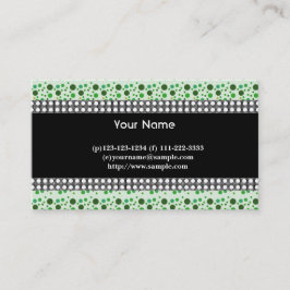 Tarjeta De Visita puntos, negro, blanco y verde