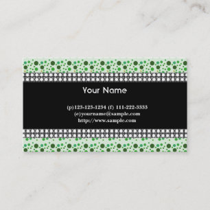 Tarjeta De Visita puntos, negro, blanco y verde