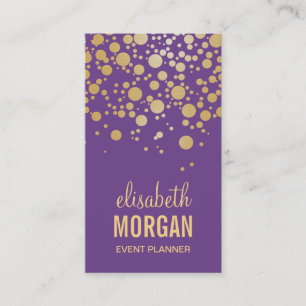 Tarjeta De Visita Puntos Pastel Gold Confetti - Moda Lavender Purple