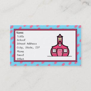 Tarjeta De Visita Puntos retros azules y rosados