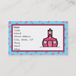 Tarjeta De Visita Puntos retros azules y rosados