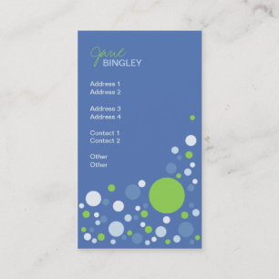 Tarjeta De Visita Puntos retros del cielo de la primavera