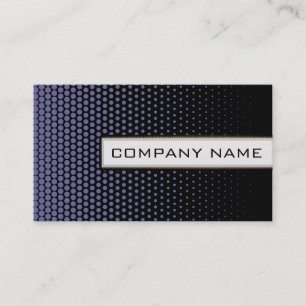Tarjeta De Visita Puntos Techno de color azul-gris Elegante negro mo