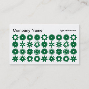 Tarjeta De Visita Puntos - Verde Forestal en Blanco