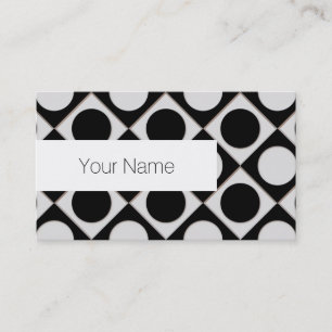 Tarjeta De Visita Puntos y cuadrados / blanco negro + tus ideas