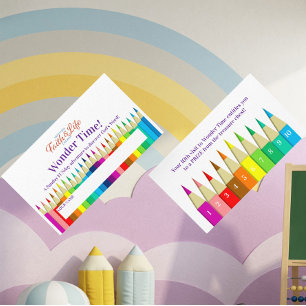 Tarjeta De Visita Puntuación de incentivo juvenil de escuela preesco