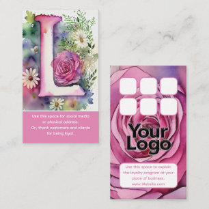 Tarjeta De Visita Puntuación de logotipo de color de agua floral mon