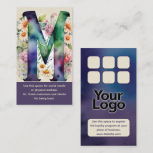 Tarjeta De Visita Puntuación de logotipo de color de agua floral mon