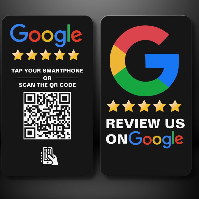 Tarjeta De Visita Puntuar para revisar el Código QR de Google Review (Subido por el creador)